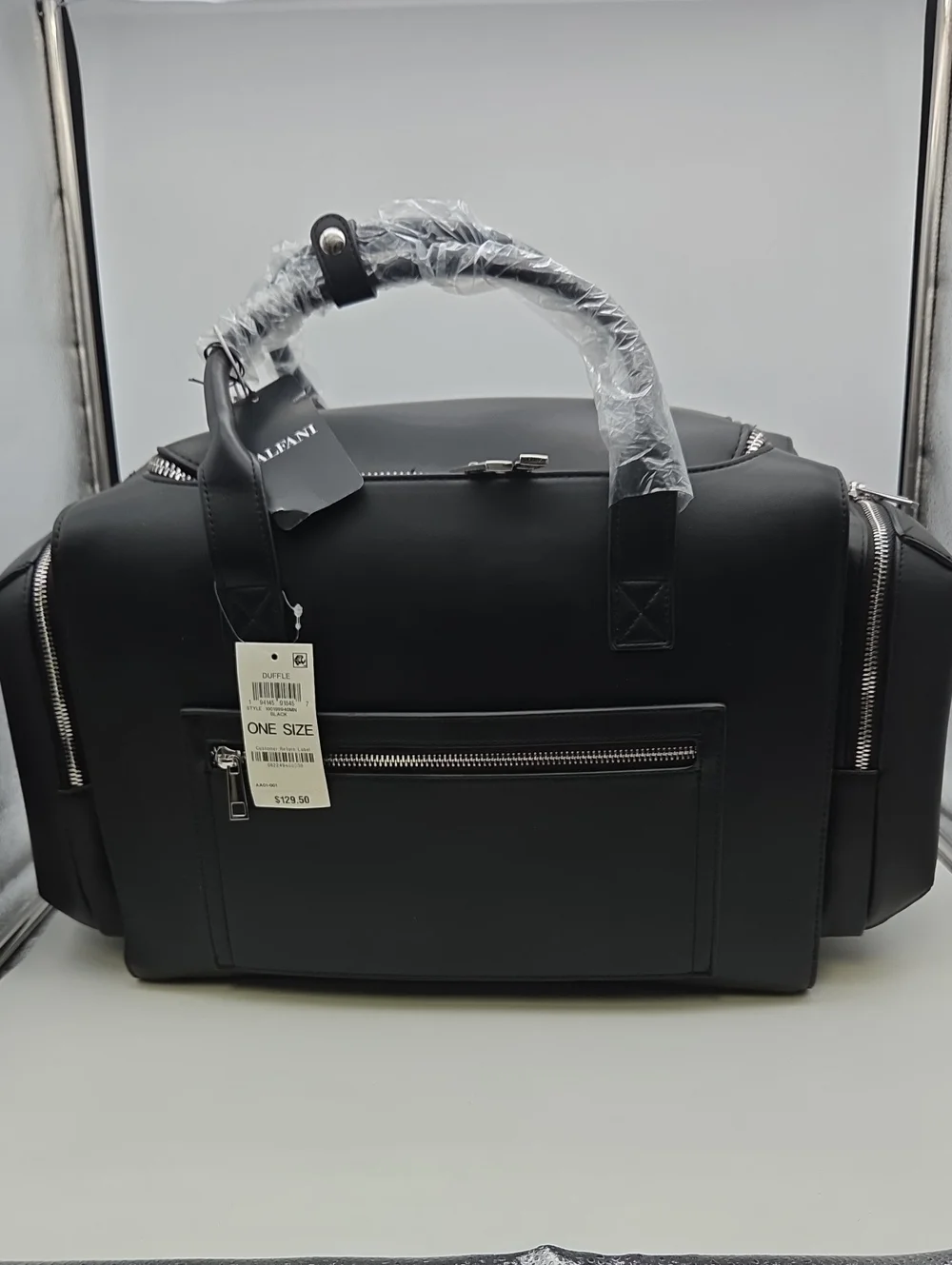 Alfani Black Men's Duffel Bag with Front Zip Pocket